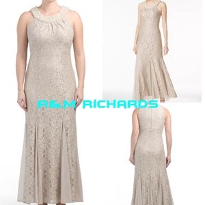 Pearl Neck Champagne Bridal Dress
